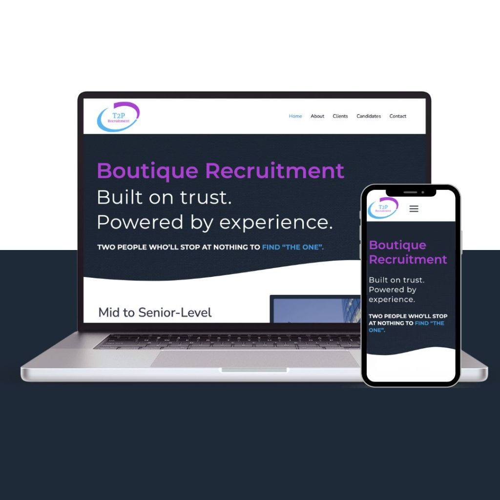 laptop and mobile mockup of recruitment web design by Spotlight Lane in Nottingham