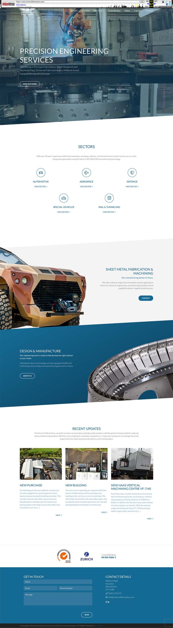 Manufacturers original website before redesign by Spotlight Lane in Nottingham