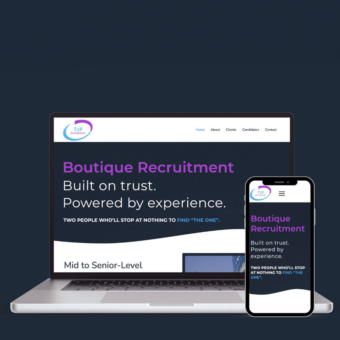 website design for recruitment on laptop and mobile mock by spotlight lane in Nottingham