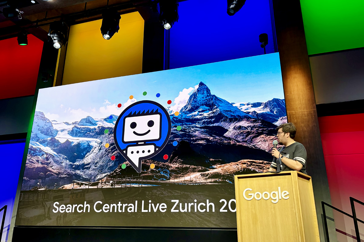 Search Central Live Zurich conference with Martin Spiteri attended by Spotlight Lane SEO Consultancy in Nottingham